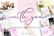 With You // Lovely Script Font, a Script Font by Aldedesign (Thumbnail 1 of 12)