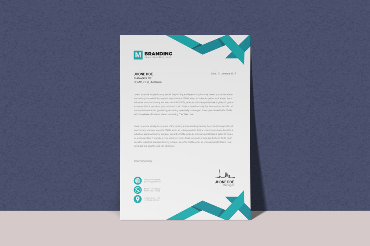 Professional Business Letterhead, a Stationery Template by BrandlyTemplate (Photo 1 of 3)