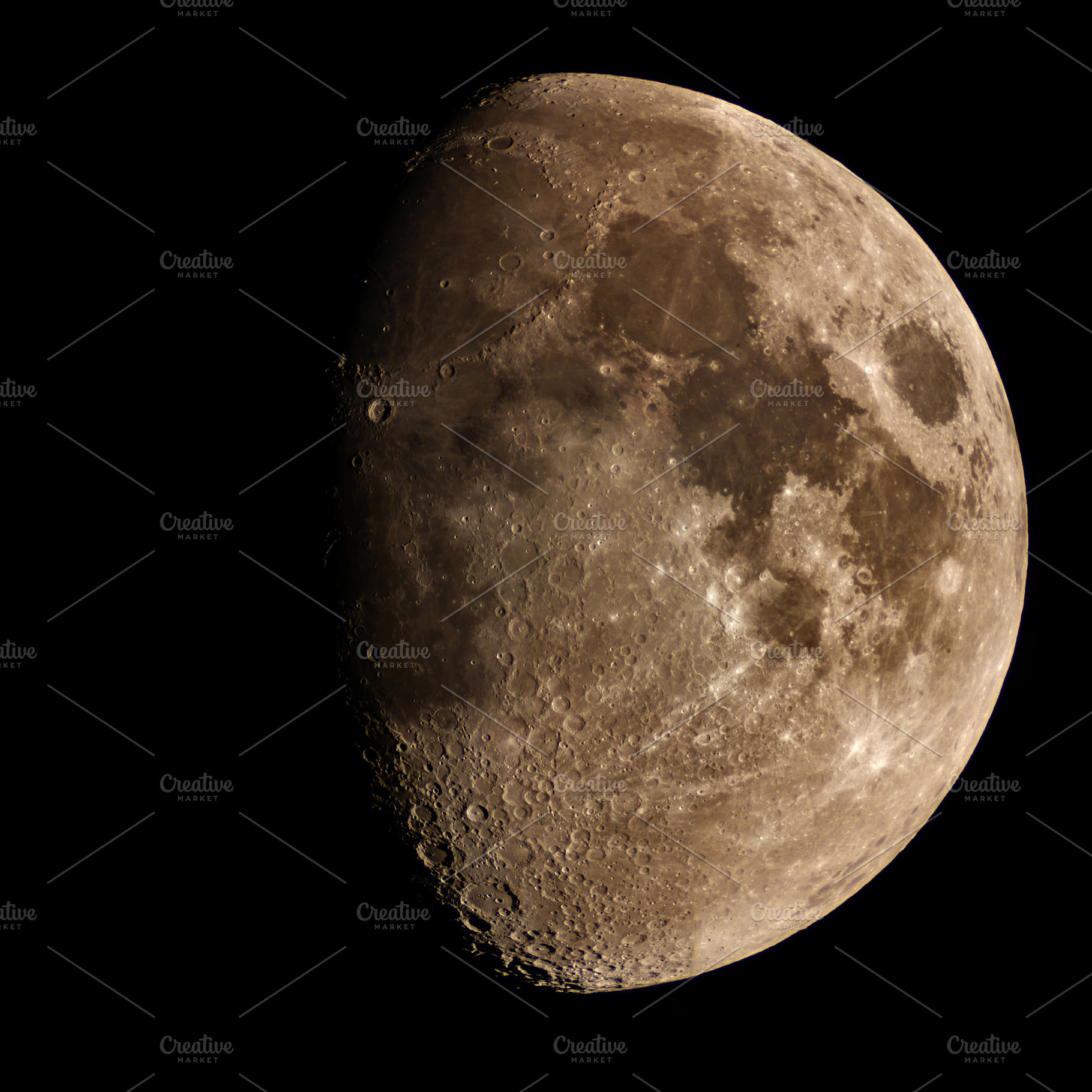 Detailed golden gibbous moon, a Nature Photo by Elena Vagengeim