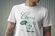 Retro Coffee Mascot T-Shirt Design, a Food Illustration by Vasya Kobelev (Thumbnail 2 of 5)