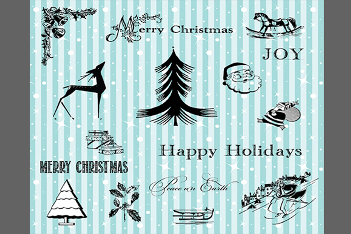 Vintage Christmas Elements preview 2