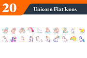 Unicorn Flat Icons Bundle, a Duotone Icon by EllaMaiyaali (Thumbnail 1 of 3)