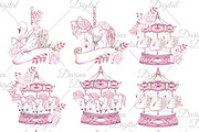 Carousel clipart, an Illustration by DarinaDigital (Thumbnail 2 of 5)