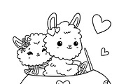 Cute Llama Coloring Book PDF, an Animal Illustration by Image for Sale (Thumbnail 2 of 2)