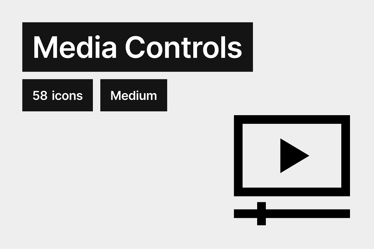 Media Controls Medium - 58 icons, an Outline Icon by Pictomate (Photo 1 of 7)