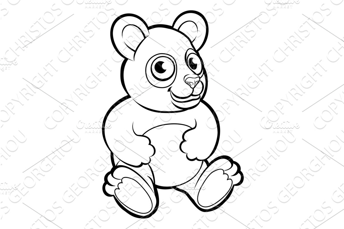 Panda Bear Cartoon Character Animal, an Animal Illustration by Christos Georghiou