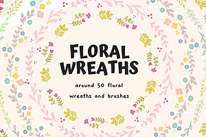 Floral vector AI wreaths and brushes