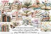 Wildflower Books Watercolor Clipart, an Illustration by Designking (Thumbnail 1 of 5)