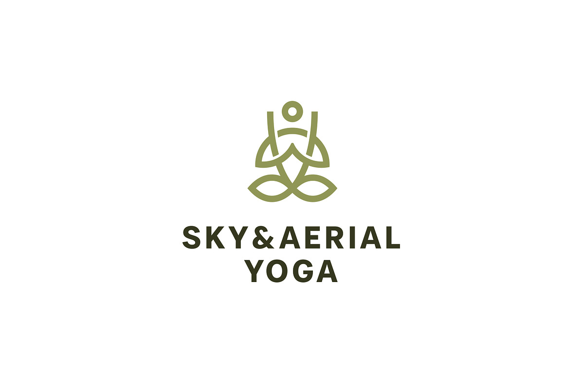 Sky & Aerial yoga logo template., a Branding & Logo Template by Anton Akhmatov (Photo 2 of 3)
