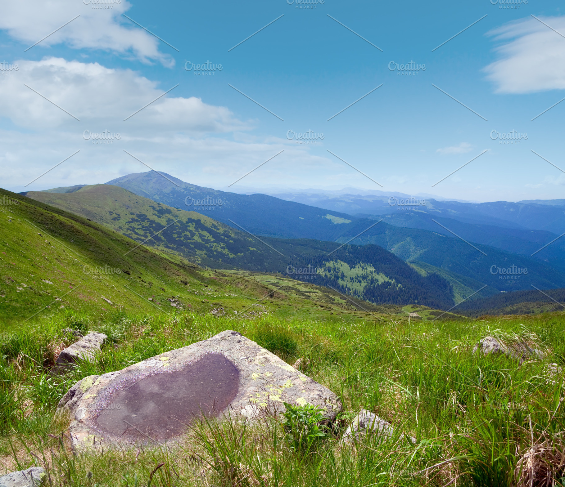 puddle on mountain stone, a Nature Photo by YuriyB