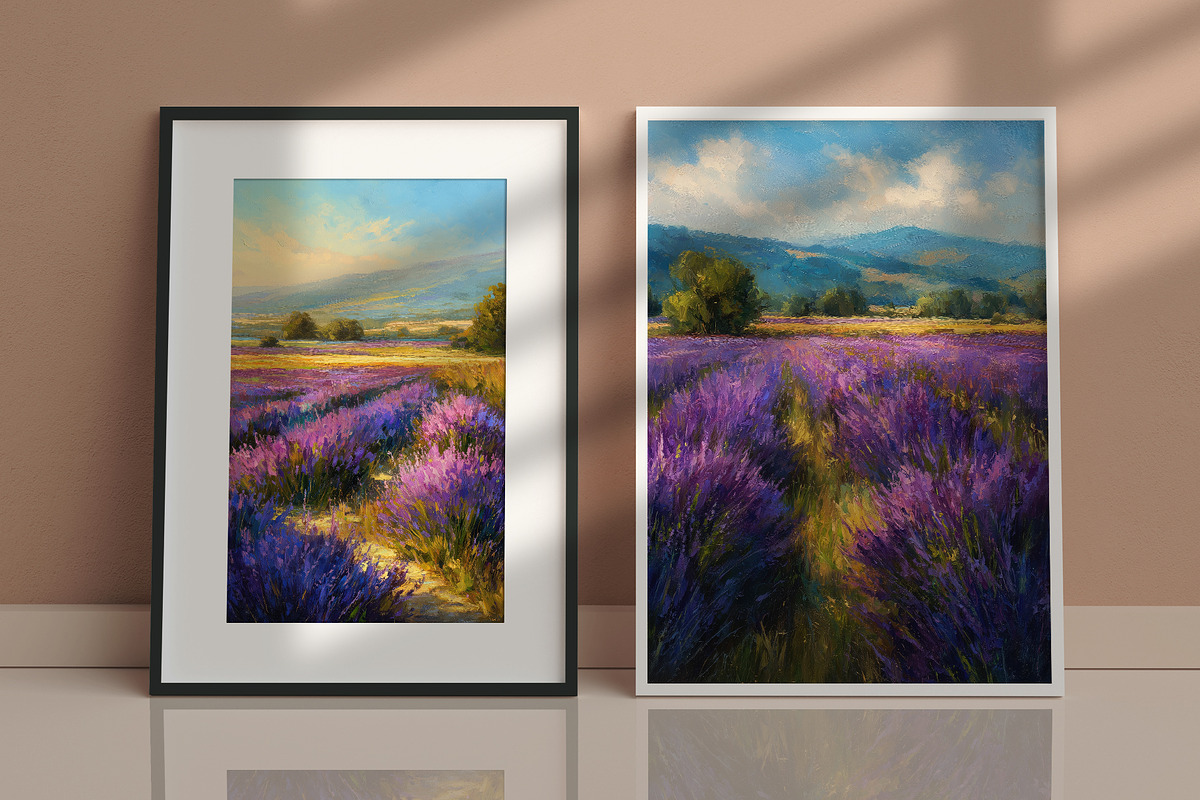 Lavender Field Landscape Artwork, a Decorative Illustration by Housui Patterns (Photo 12 of 12)
