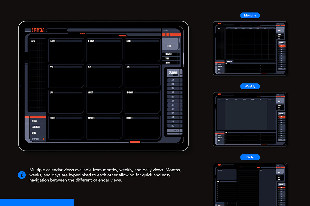 Life+ LCARS Undated Digital Planner, a Presentation Template by Bichin (Photo 3 of 9)