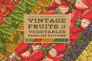 Fruits & Vegetables Vintage Patterns