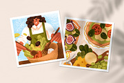 Mediterranean food cards set, a Food Illustration by Good Studio (Thumbnail 8 of 9)