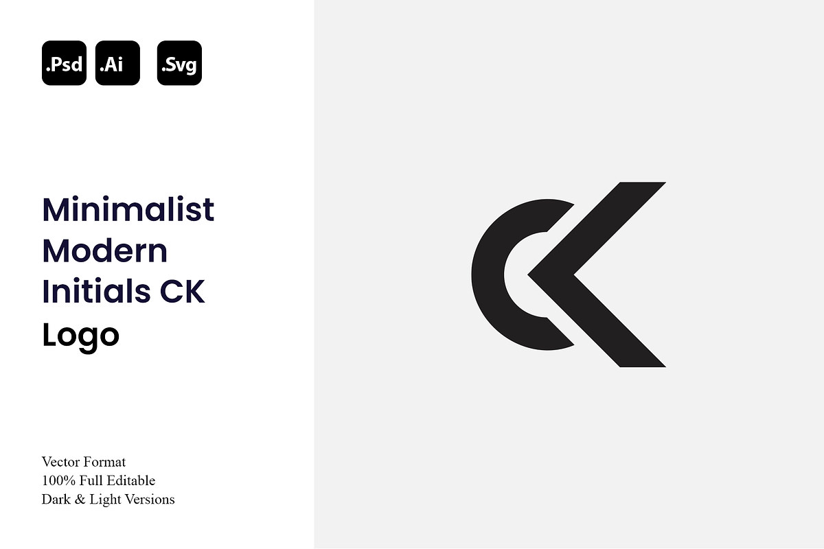 Minimalist Modern Initials CK Logo, a Branding & Logo Template by Luxury Logos (Photo 1 of 4)