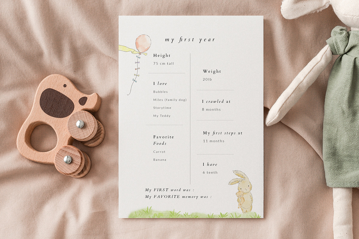 1st Year Milestone Card, an Invitation Template by By Stephanie Design (Photo 3 of 3)