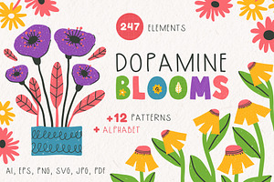 DOPAMINE BLOOMS - vector florals kit