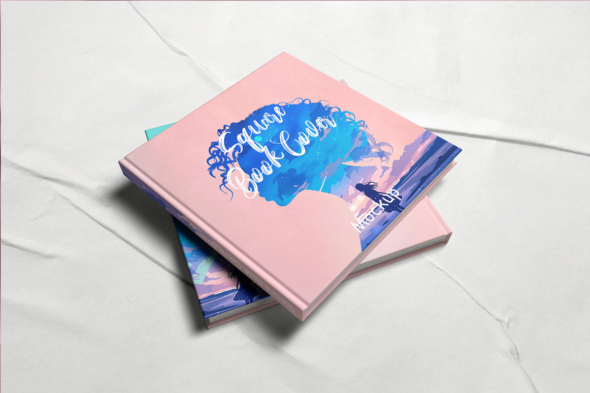 Square Book Cover Mockups, a Books & Magazine Mockup by Defa Visual (Photo 2 of 9)