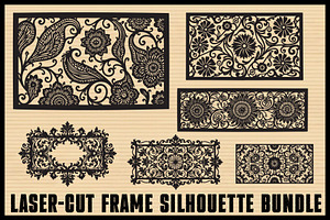 Elegant Laser Cut Floral Frames, an Illustration by abu67222