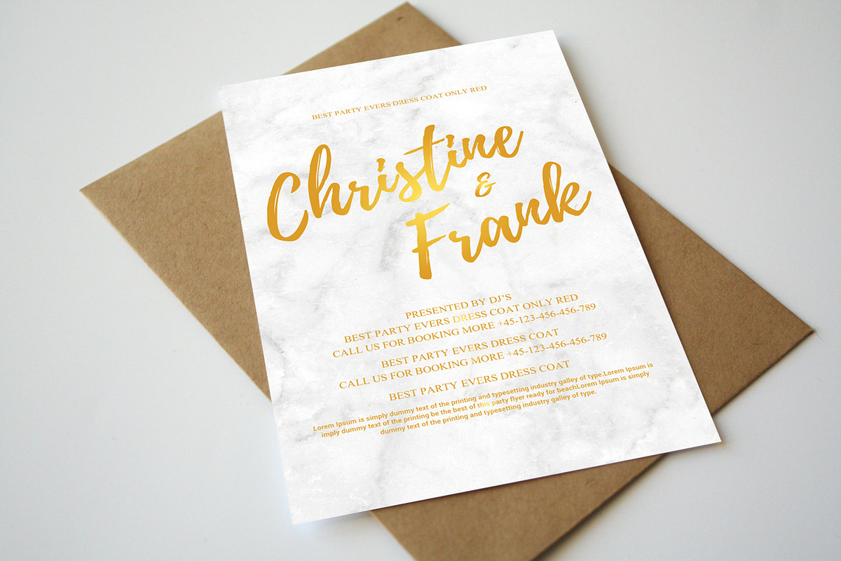 Marbel Wedding Invitation, an Invitation Template by graphicforest (Photo 1 of 3)