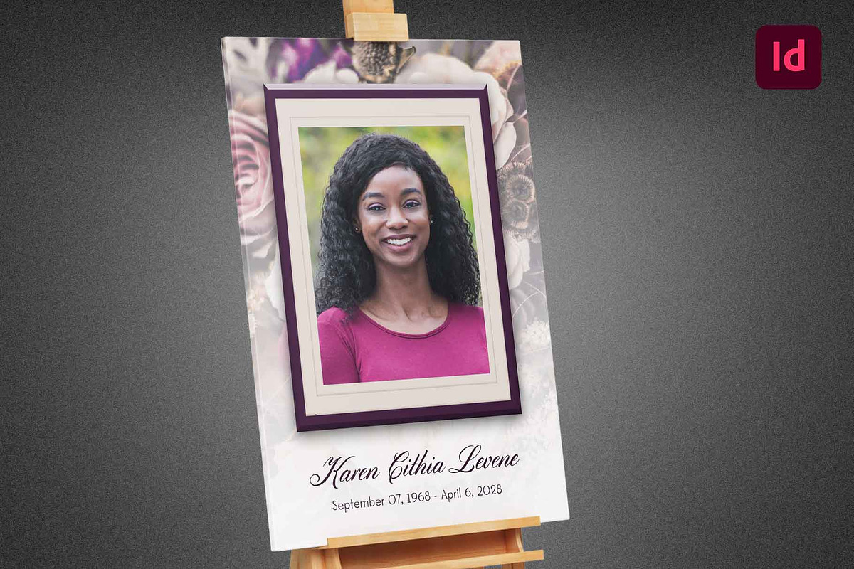 Purple Floral Funeral Poster, a Poster Template by loswl (Photo 1 of 4)