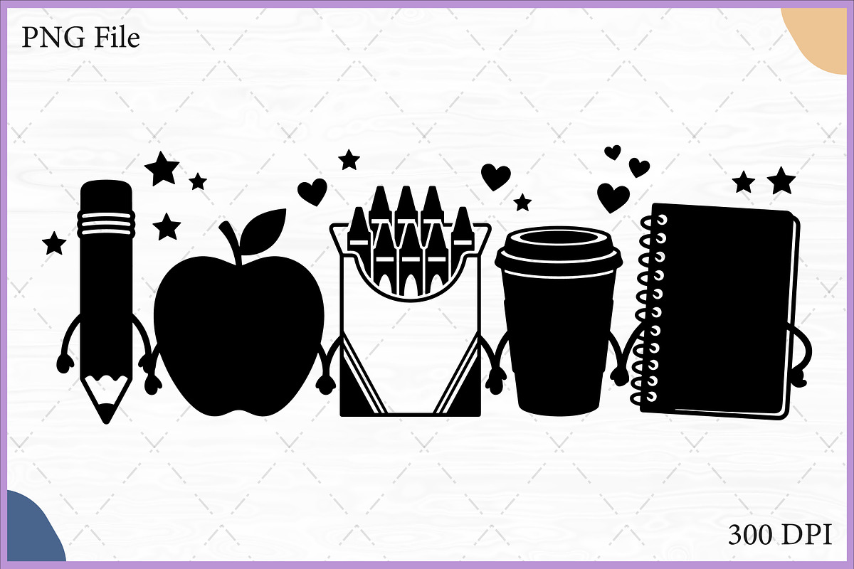 School Supply Friend Silhouette SVG, an Object Illustration by Gfx Expert Team (Photo 1 of 3)