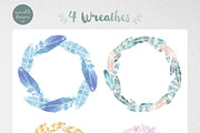 Watercolor Feathers: Patterns+Frames, a Pattern Graphic by Inna Moreva (Thumbnail 3 of 5)