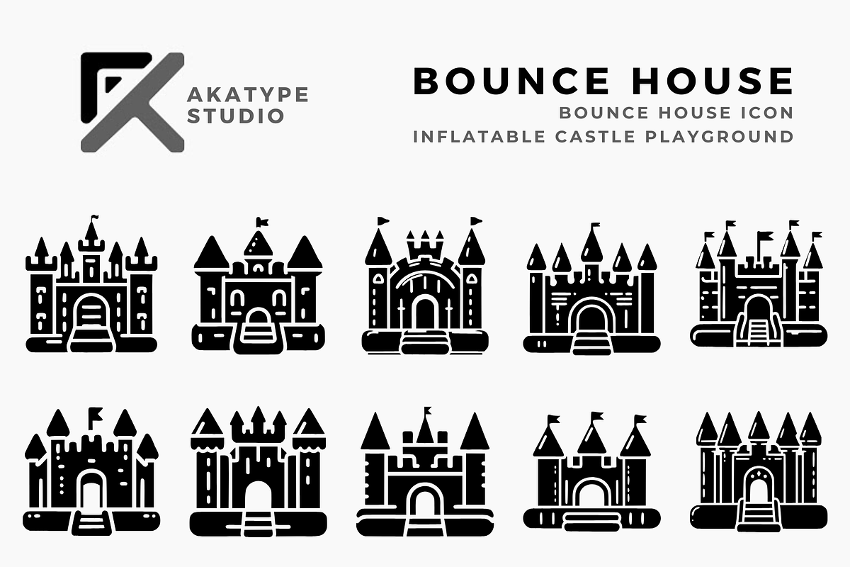 Bounce House Icon Vector, a Solid Icon by Akatype Studio (Photo 1 of 3)