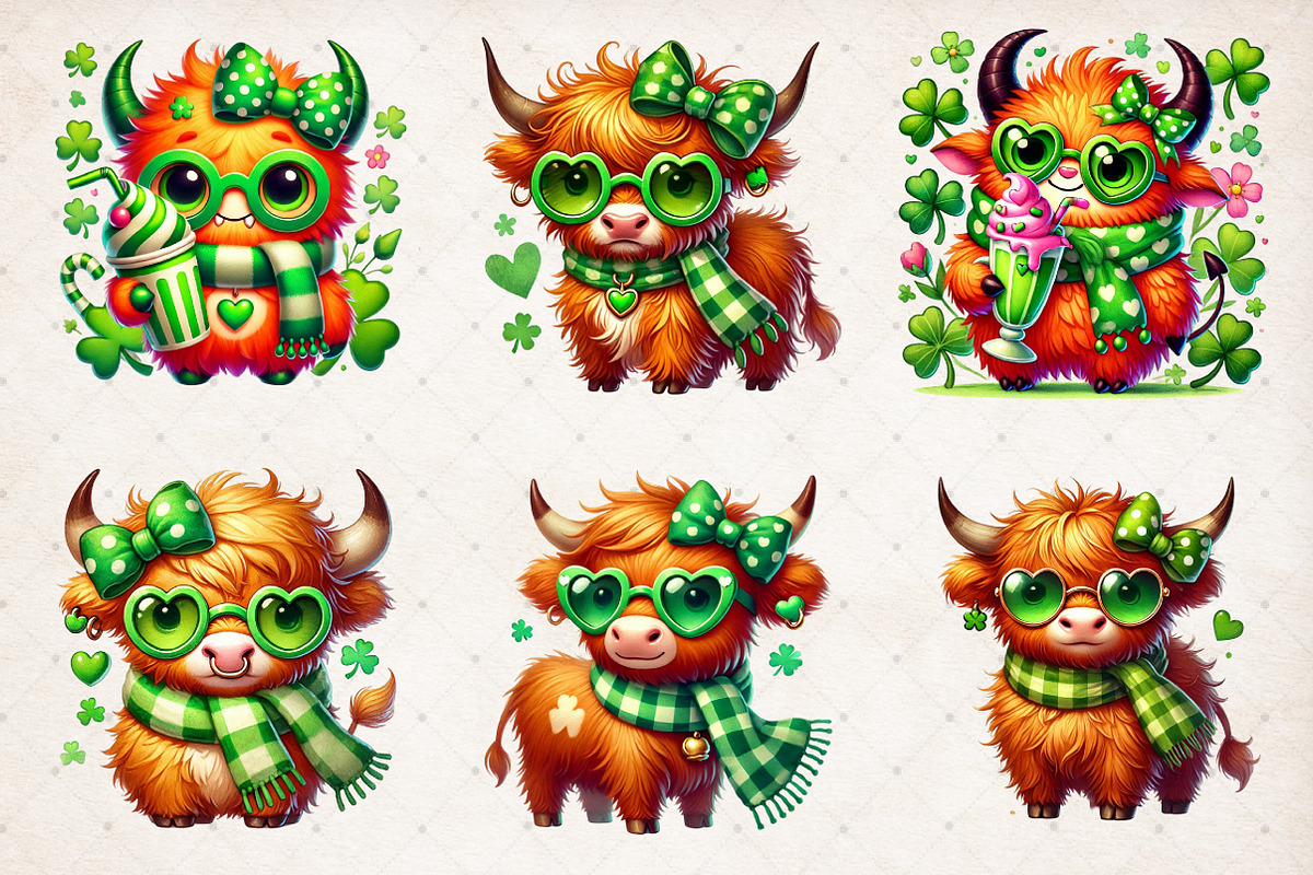St. Patrick's Highland Cow PNG, an Illustration by SinaCreation (Photo 3 of 5)