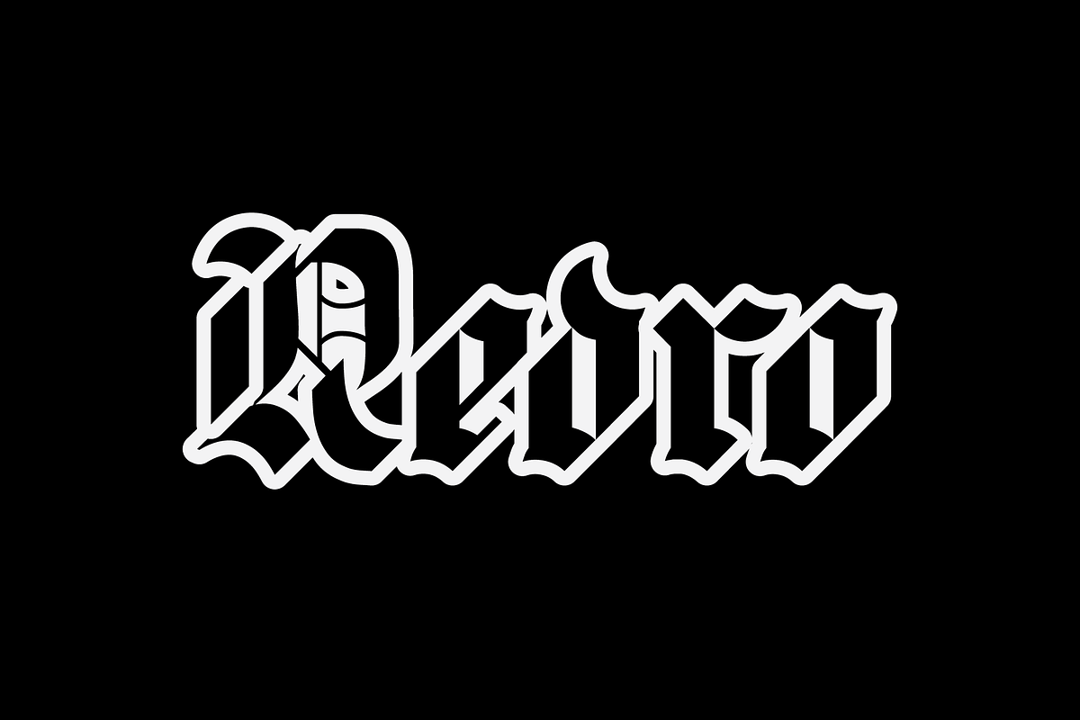 Redro - Geometrical Blackletter, a Blackletter Font by Gittype (Photo 4 of 8)