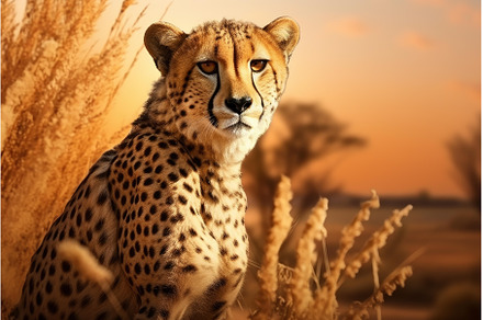 Cheetah sitting in the african, an Animal Photo by Ylivdesign