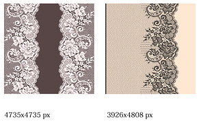 Lace Seamless Patterns And Frames.