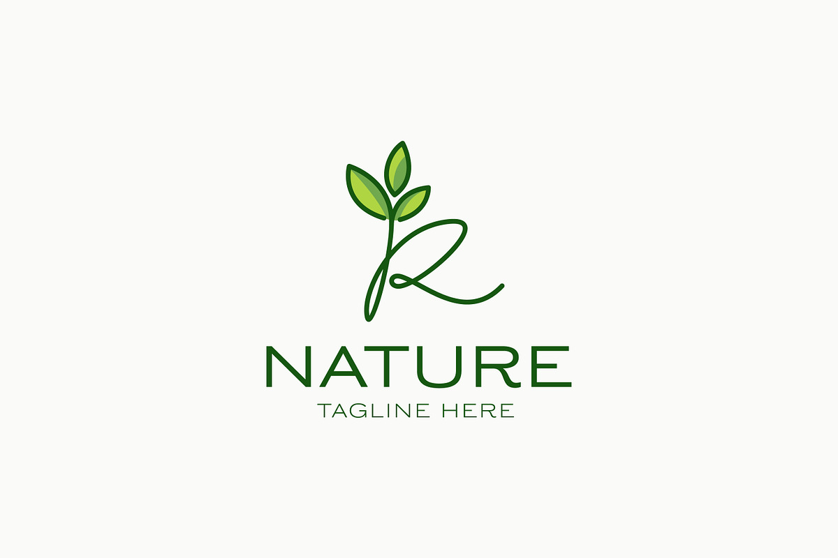 Monogram Letter R and Leaf Logo, a Branding & Logo Template by Signatoro (Photo 1 of 2)