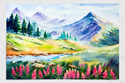 Spring Landscapes. Watercolor., an Illustration by AlexGreenArt (Thumbnail 2 of 13)