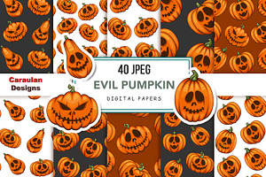 Scary Pumpkins Seamless Patterns