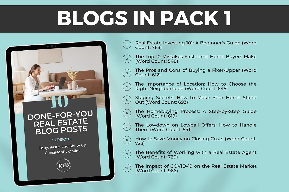 52 DONE FOR YOU REAL ESTATE BLOGS, a Templates & Theme by Jennifer Magri Templates (Photo 2 of 8)