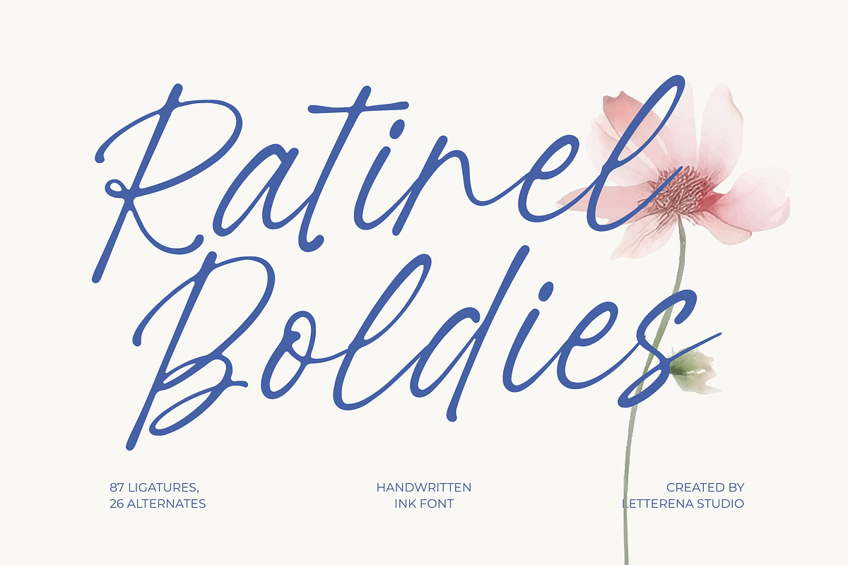 Ratinel Boldies Handwritten Ink Font, a Script Font by Letterena Studios Script (Photo 1 of 15)