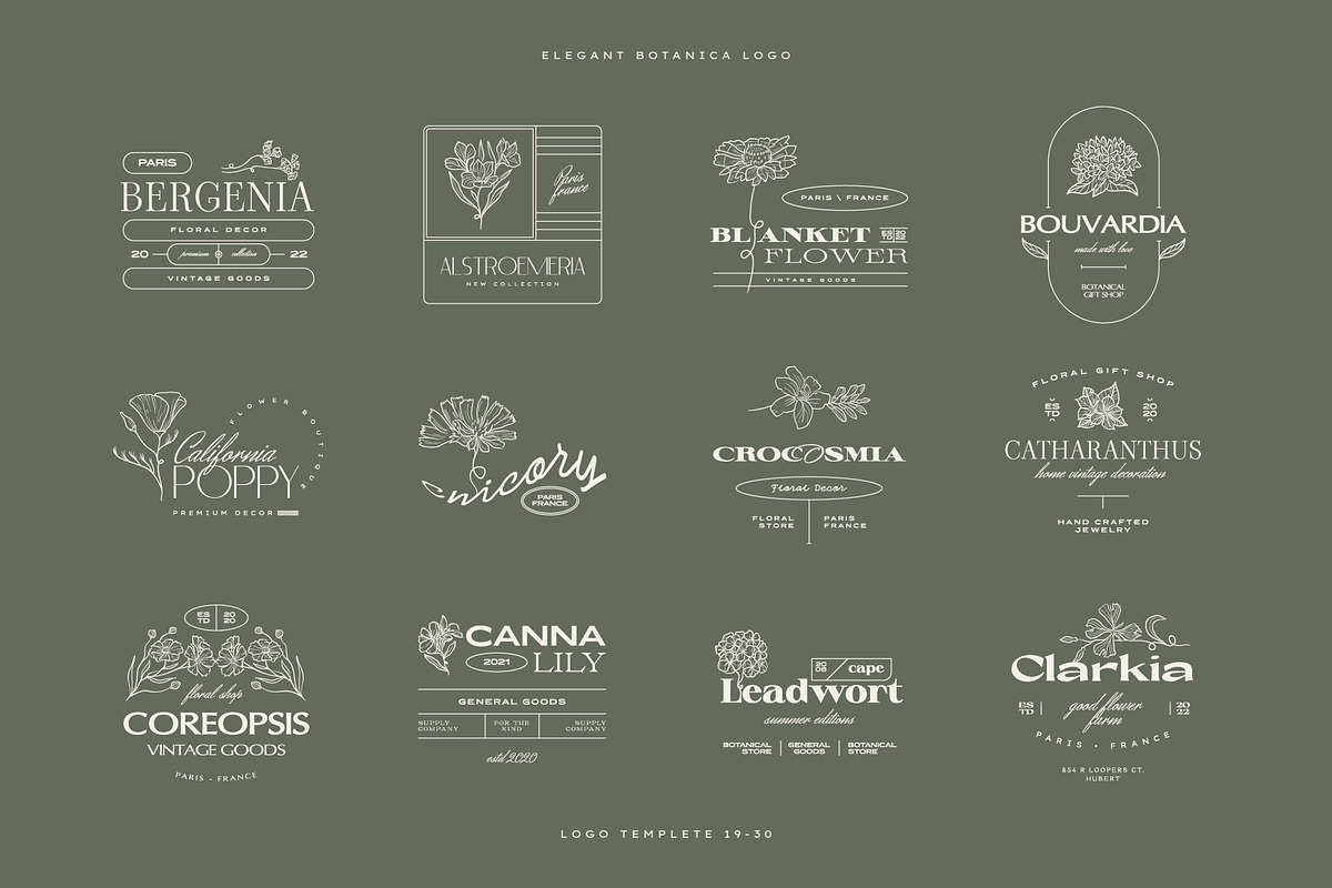 Elegant Botanica | Logo Kit, a Branding & Logo Template by KetteCreate (Photo 3 of 20)