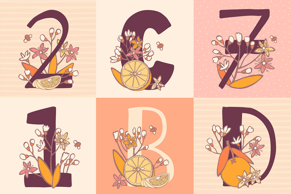 Orange garden monograms, a Decorative Illustration by julianaapina (Photo 4 of 7)
