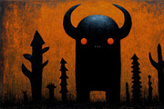 Quirky Horned Monster, an Animal Illustration by StockVerse Creative (Thumbnail 2 of 4)