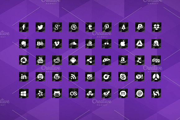 Social Media Icons Geometric Style
