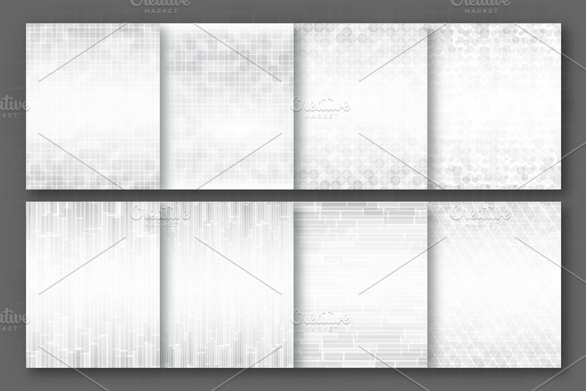 8 geometric light-gray patterns, a Texture Graphic by Slanapotam (Photo 2 of 2)