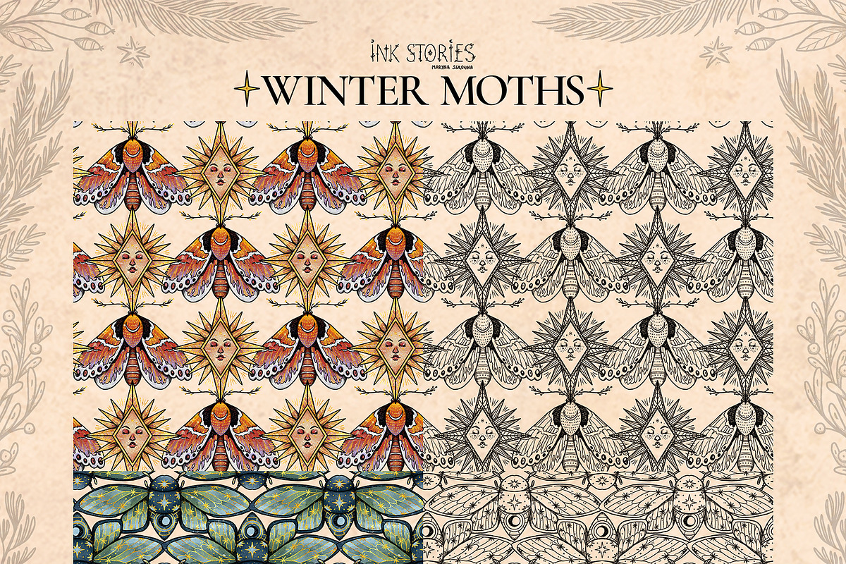 Winter Moths & Evergreen Botanicals, a Seasonal Illustration by Ink Stories (Photo 9 of 15)