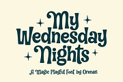My Wednesday Night, a Handwritten Font by Orenari (Thumbnail 1 of 10)