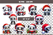 Christmas Panda. T-Shirt, PNG., an Animal Illustration by KENO Mascots (Thumbnail 2 of 8)