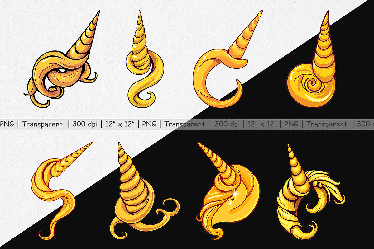 Unicorn Horn Clipart, a Graphic by Artnoy (Photo 2 of 5)