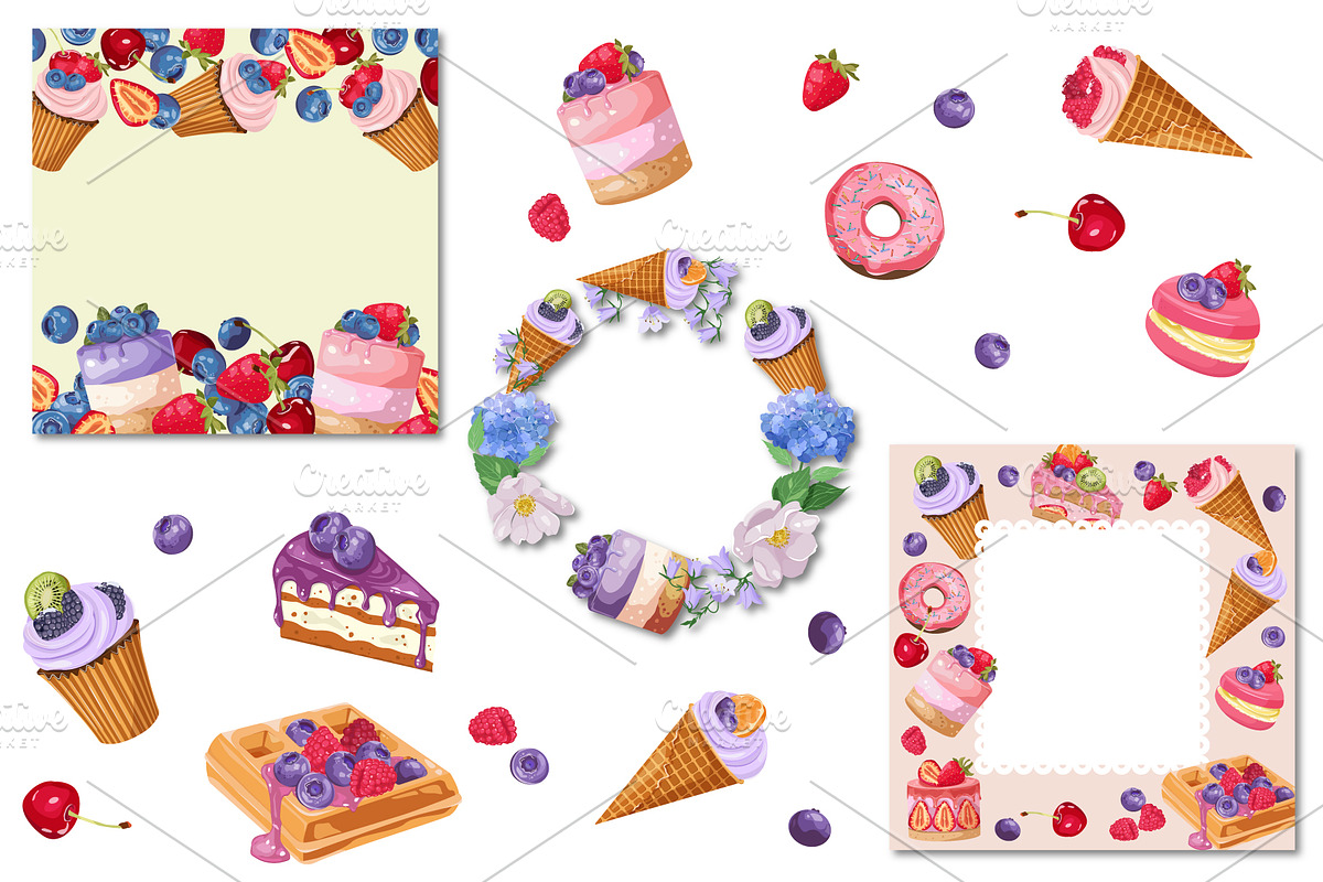 A set of sweet desserts, an Object Graphic by artdemidova (Photo 2 of 9)