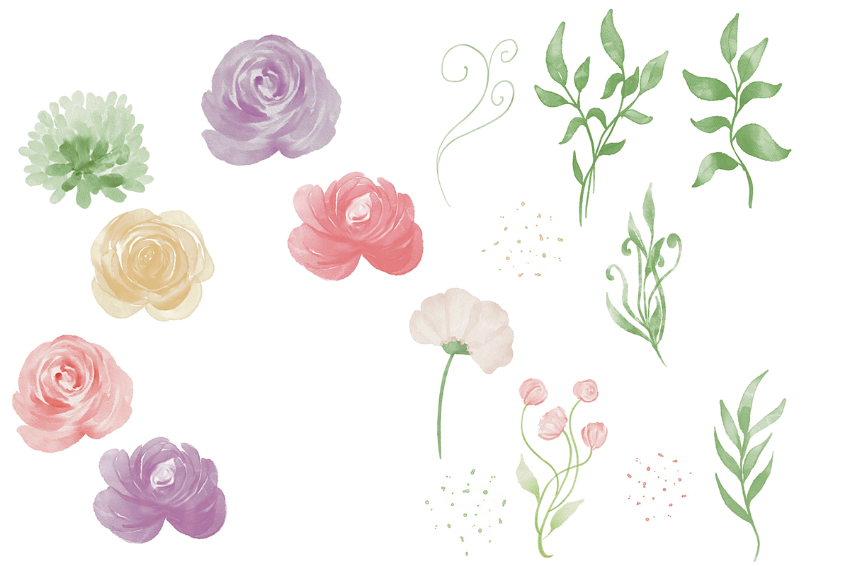 Bouquet Roses Watercolor Clipart, an Illustration by Lolytop Studio (Photo 4 of 4)