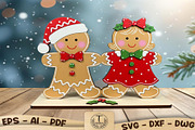 Gingerbread Couple Laser Cut SVG, a Pattern Graphic by taramija (Thumbnail 1 of 3)