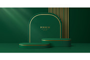 Green cosmetic product podium stand, an Illustration by Buch&Bee (Thumbnail 3 of 3)